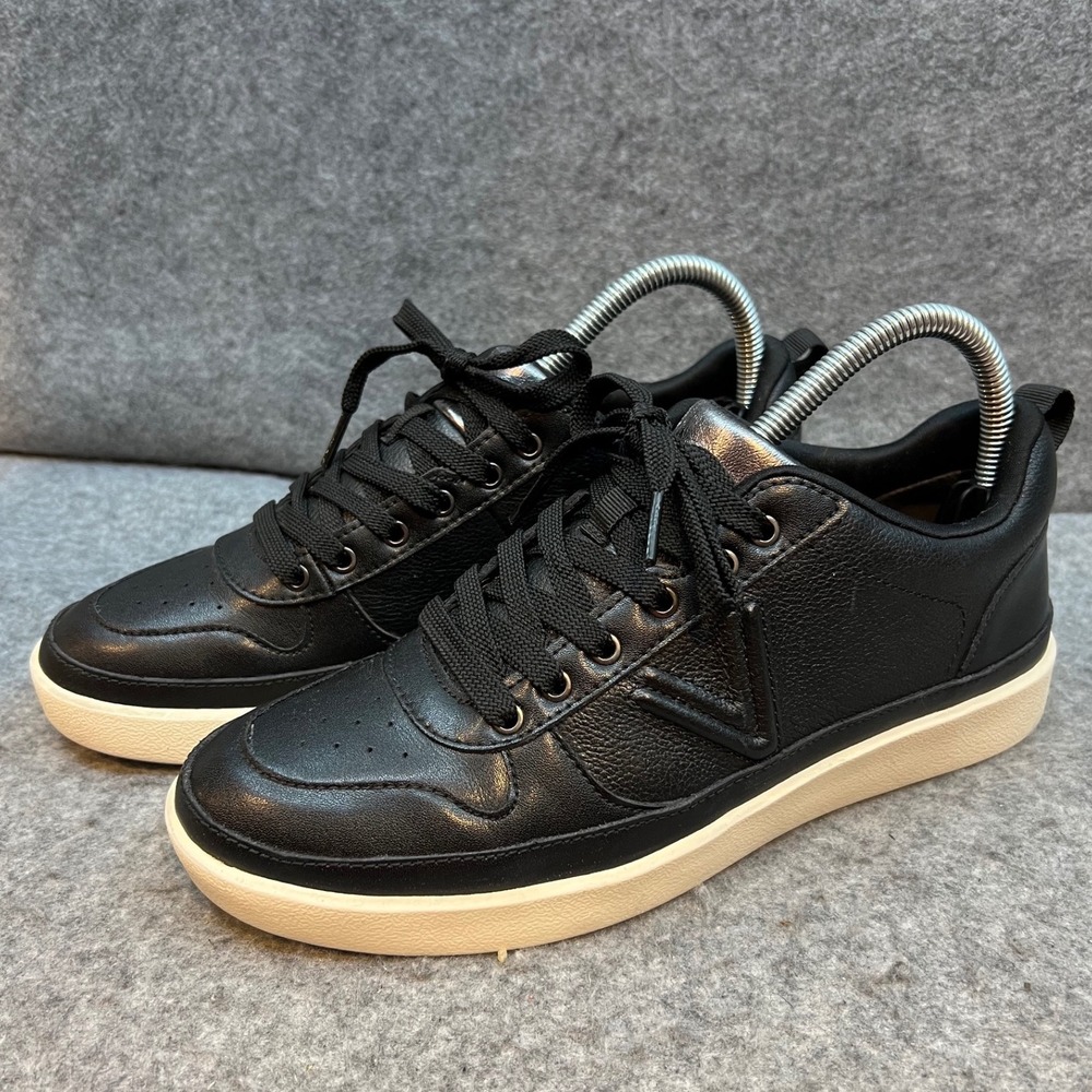 Vionic Winny Black Leather Orthotic Lace Up Sneakers Womens Shoes Low Top 7.5